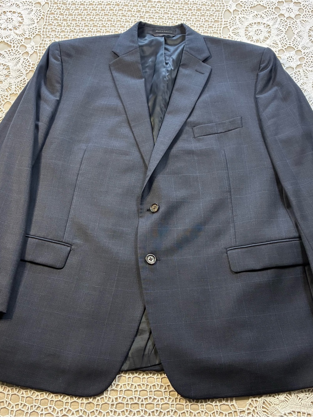 Ralph Lauren Men’s 48R Blue Plaid Wool Blazer Suit Sports Coat Jacket 2 Button